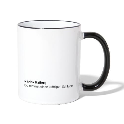 Trink Kaffee - grau - Tasse zweifarbig
