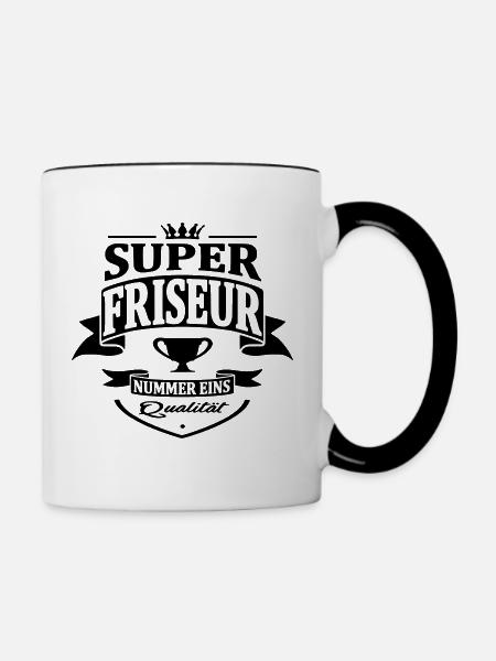 friseur nummer eins - Tasse zweifarbig - Weiß/Schwarz