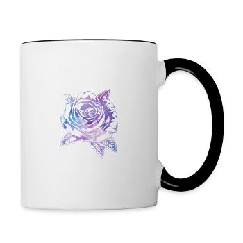 Galaxy Rose Blume - Tasse zweifarbig - Weiß/Schwarz - Rechts