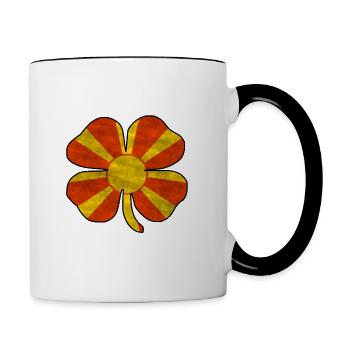 Macedonia national flag - Contrasting Mug - white/black - Right