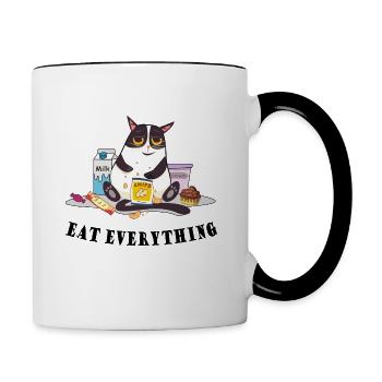 Voracious cat - Contrasting Mug - white/black - Right