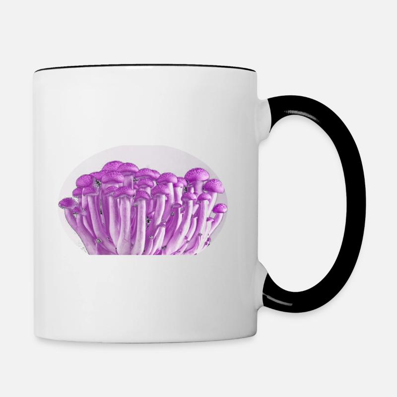 Champignons Pourpres - Mug contrasté - blanc/noir