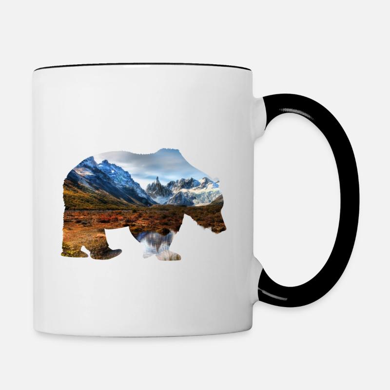 Bear mountains - Contrasting Mug - white/black