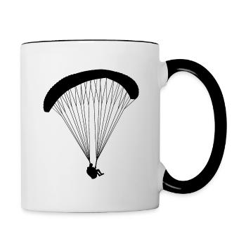 Gleitschirm - Tasse zweifarbig - Weiß/Schwarz - Rechts