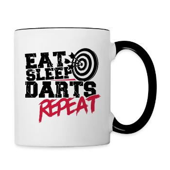 Eat Sleep Darts Repeat - Contrasting Mug - white/black - Right