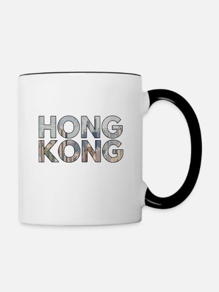 hong kong - Tasse zweifarbig - Weiß/Schwarz