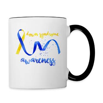 Down-Syndrom-Bewusstsein - Tasse zweifarbig - Weiß/Schwarz - Rechts