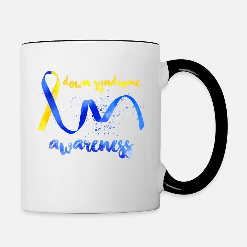Down-Syndrom-Bewusstsein - Tasse zweifarbig - Weiß/Schwarz