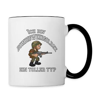 ich bin Bundeswehr Soldat t-shirt - Tasse zweifarbig - Weiß/Schwarz - Rechts