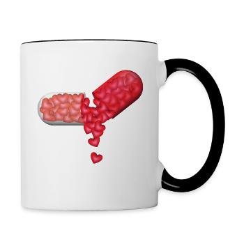 Love pill - Contrasting Mug - white/black - Right