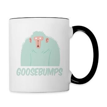 Goose bumps, monkey, gorilla - Contrasting Mug - white/black - Right
