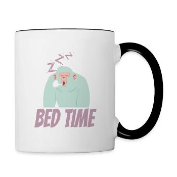 Bed Time, Schlafenszeit - Tasse zweifarbig - Weiß/Schwarz - Rechts