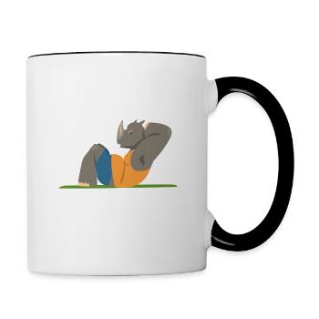 Training rhinoceros. - Contrasting Mug - white/black - Right
