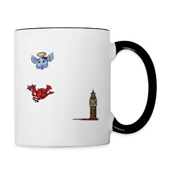Engel Teufel himmel London - Contrasting Mug - white/black - Right