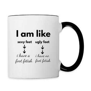 FOOT FETISH - Tasse zweifarbig - Weiß/Schwarz - Rechts