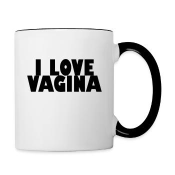 i love vagina - Mug contrasté - blanc/noir - Droite