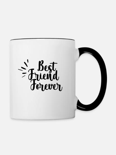 Beste Freunde für Immer - Tasse zweifarbig - Weiß/Schwarz