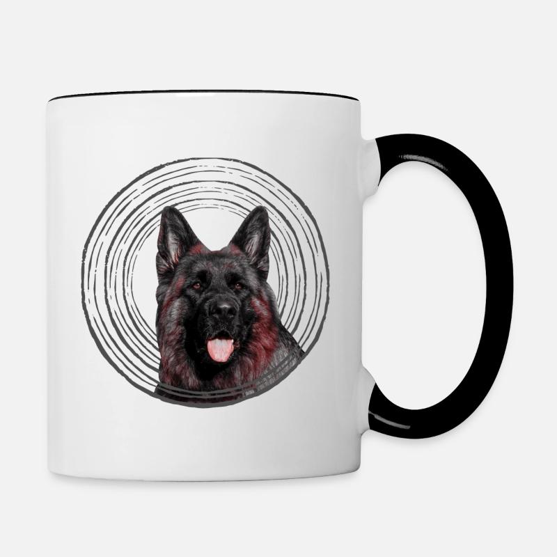 German shepherd - Contrasting Mug - white/black