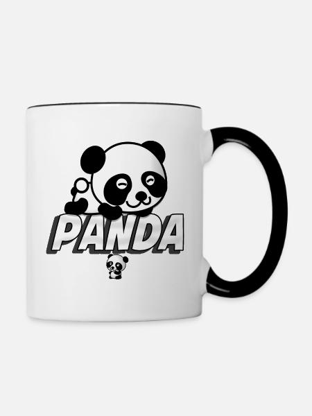 PANDA PANDA - Tasse zweifarbig - Weiß/Schwarz