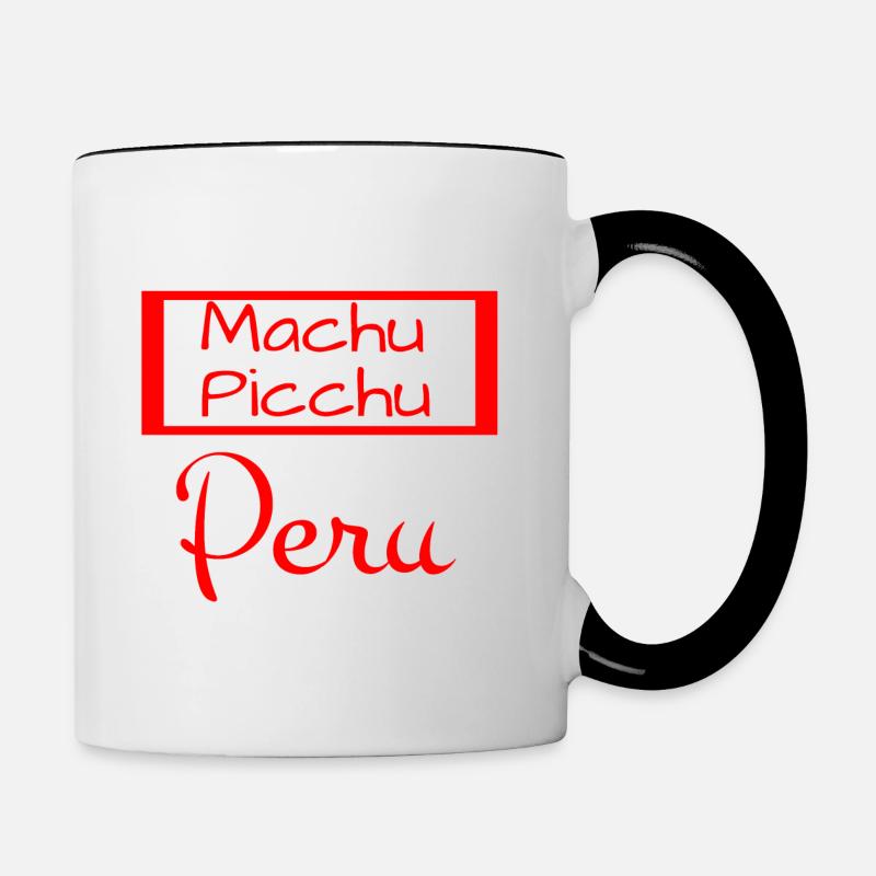 Machu Picchu Pérou - Mug contrasté - blanc/noir