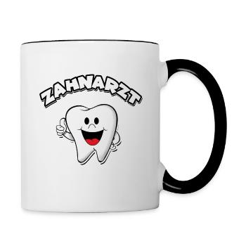 Zahnarzt - Tasse zweifarbig - Weiß/Schwarz - Rechts