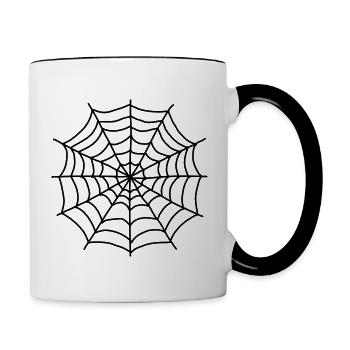 Spinnennetz - Tasse zweifarbig - Weiß/Schwarz - Rechts