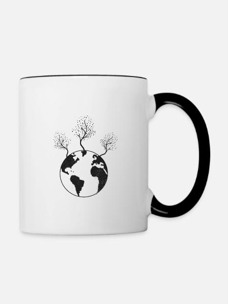 Mutter Erde - Tasse zweifarbig - Weiß/Schwarz