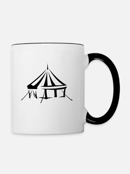 Zirkus - Tasse zweifarbig - Weiß/Schwarz