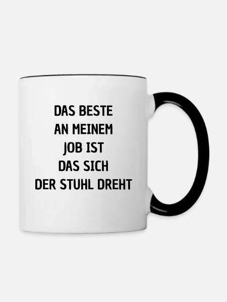 Bürohumor - Tasse zweifarbig - Weiß/Schwarz