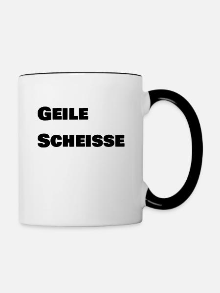 Geile Scheisse - Tasse zweifarbig - Weiß/Schwarz