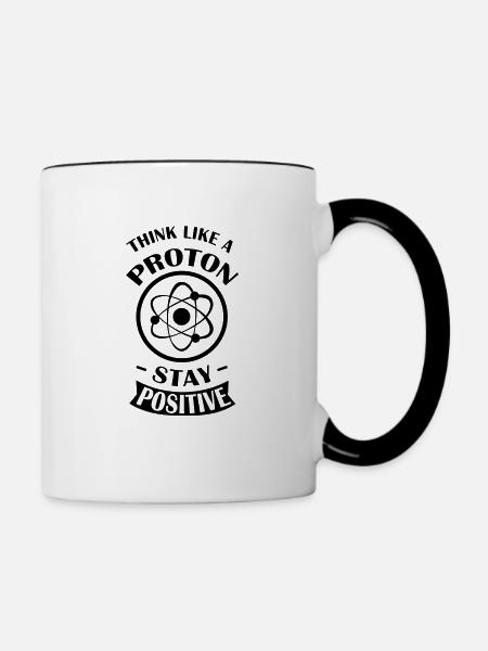 Positives proton atom - Tasse zweifarbig - Weiß/Schwarz