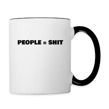 People = Shit - Tasse zweifarbig - Weiß/Schwarz - Rechts