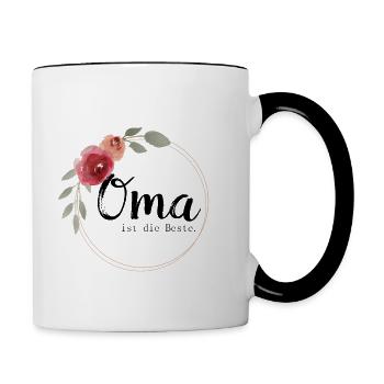 Oma ist die Beste - Tasse zweifarbig - Weiß/Schwarz - Rechts