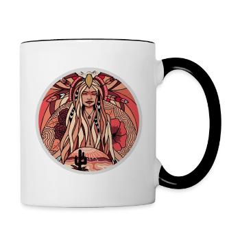 shaman spirit - Contrasting Mug - white/black - Right