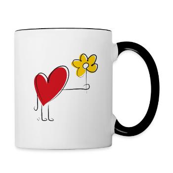 Give you love - Contrasting Mug - white/black - Right