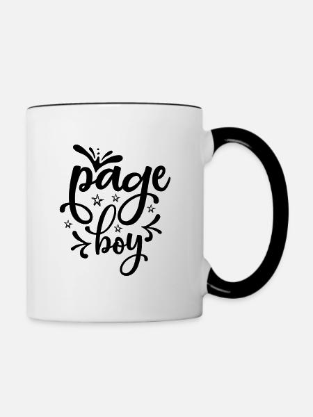 Page boy - Hochzeitsdesign - Tasse zweifarbig - Weiß/Schwarz