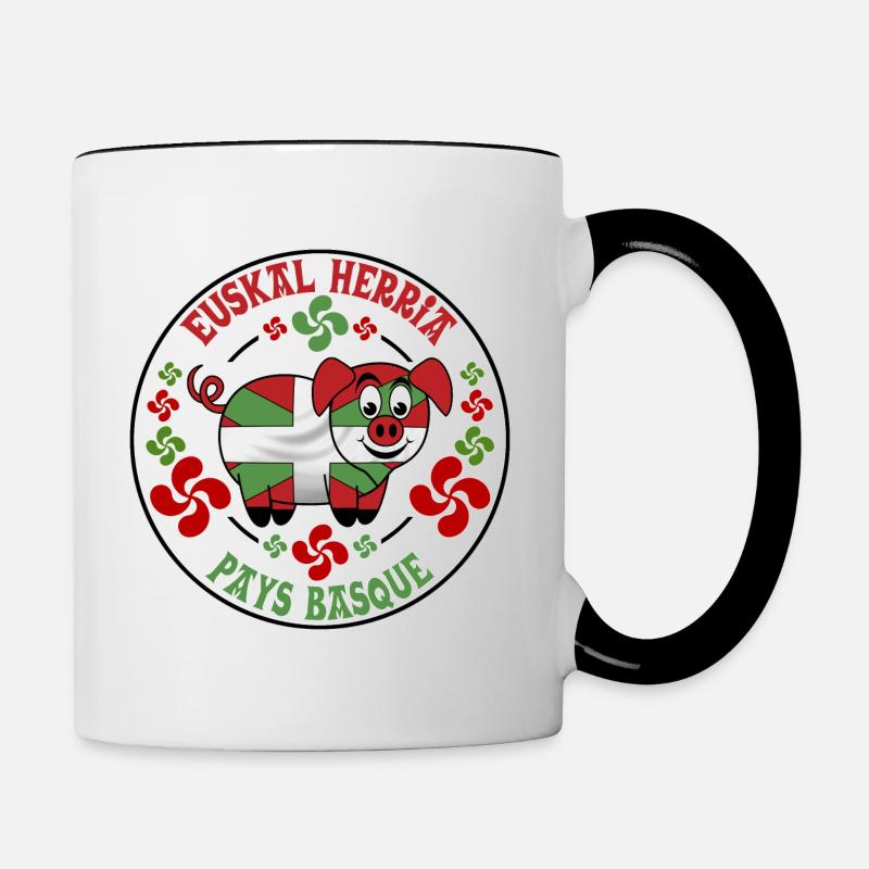Cochon jambon Bayonne - Mug contrasté - blanc/noir