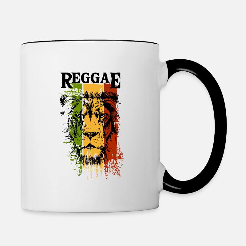 Reggae Lion - Contrasting Mug - white/black