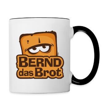 Bernd Das Brot Logo - Tasse zweifarbig - Weiß/Schwarz - Rechts
