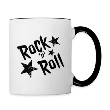 Rock n roll - Contrasting Mug - white/black - Right