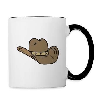 Cowboy hat - Contrasting Mug - white/black - Right