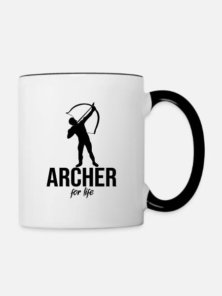 Archer for life - Tasse zweifarbig - Weiß/Schwarz