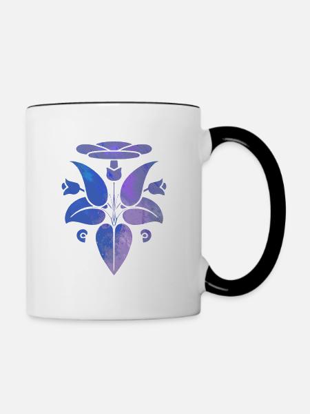 Blume - Tasse zweifarbig - Weiß/Schwarz