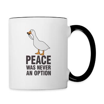 Gans Gänse Meme Geschenk - Tasse zweifarbig - Weiß/Schwarz - Rechts