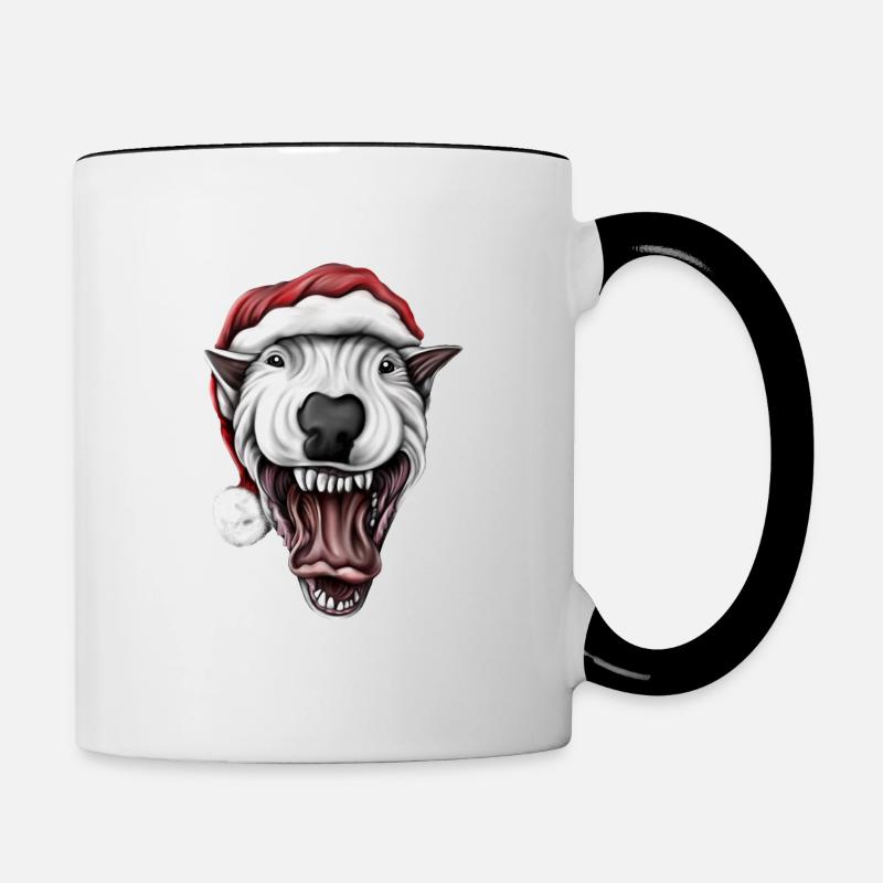 Bullterrier Santa - Contrasting Mug - white/black
