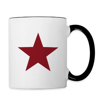 Etoile rouge vin star red - Mug contrasté - blanc/noir - Droite