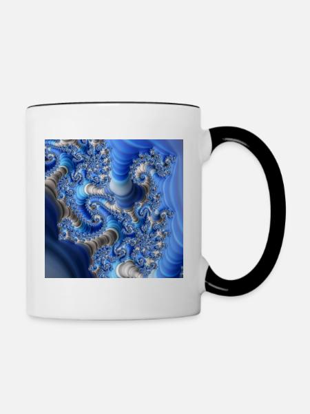 Fraktal #X38 - Tasse zweifarbig - Weiß/Schwarz