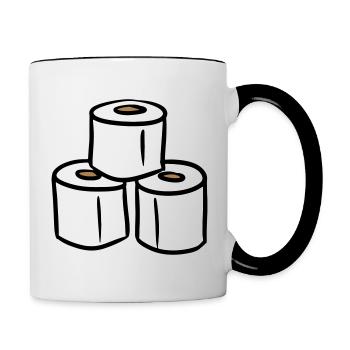 PQ Tour de papier toilette - Mug contrasté - blanc/noir - Droite