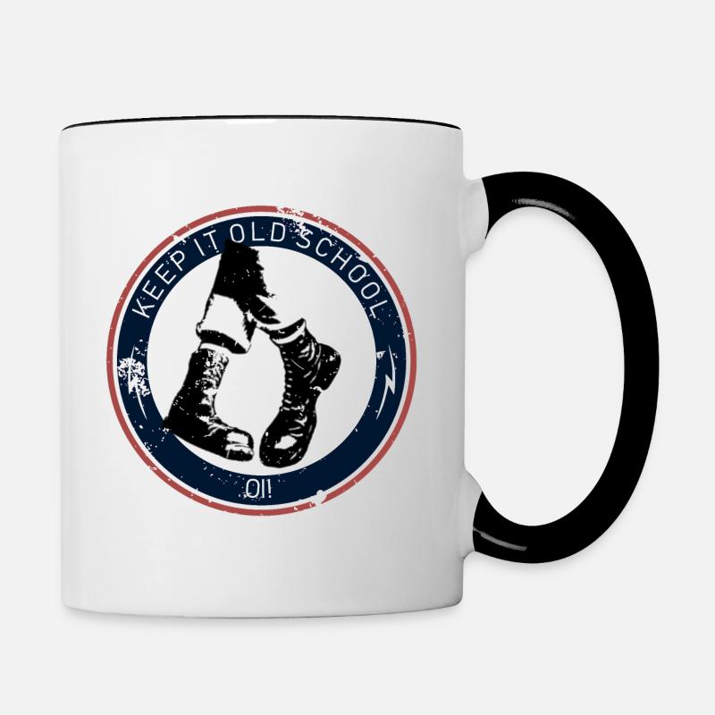 Keep It Oldsccol - Keep It Strong - OI Skinhead - Contrasting Mug - white/black