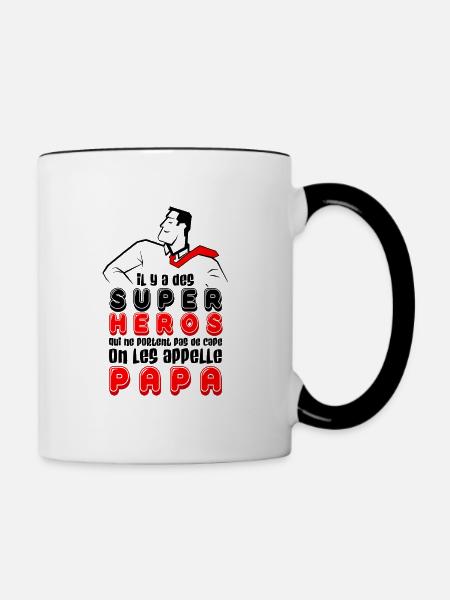 Super Daddy. - Tasse zweifarbig - Weiß/Schwarz